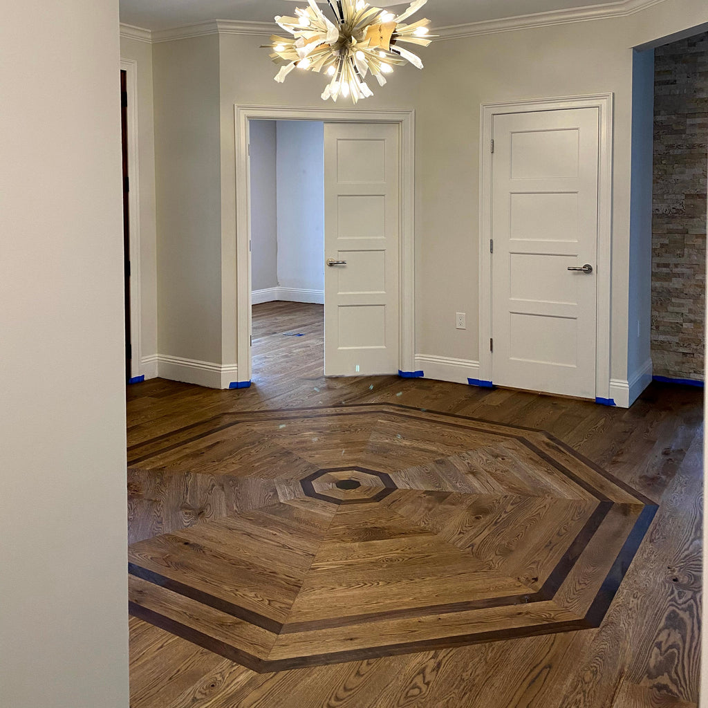 Character White Oak with Walnut Octagon Medallion