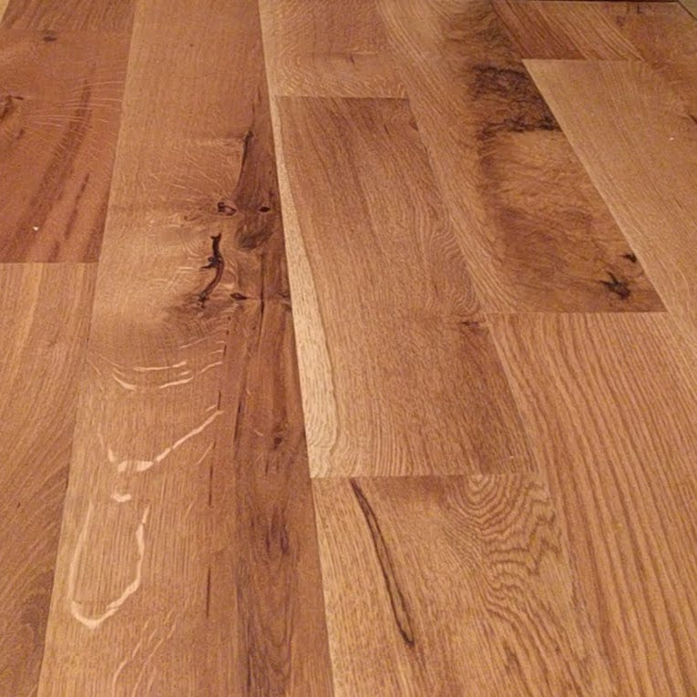 Red and White Oak Floors Complete This Home
